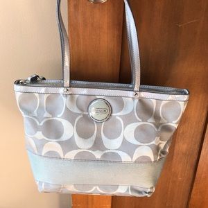 Authentic Coach icy grey small tote bag